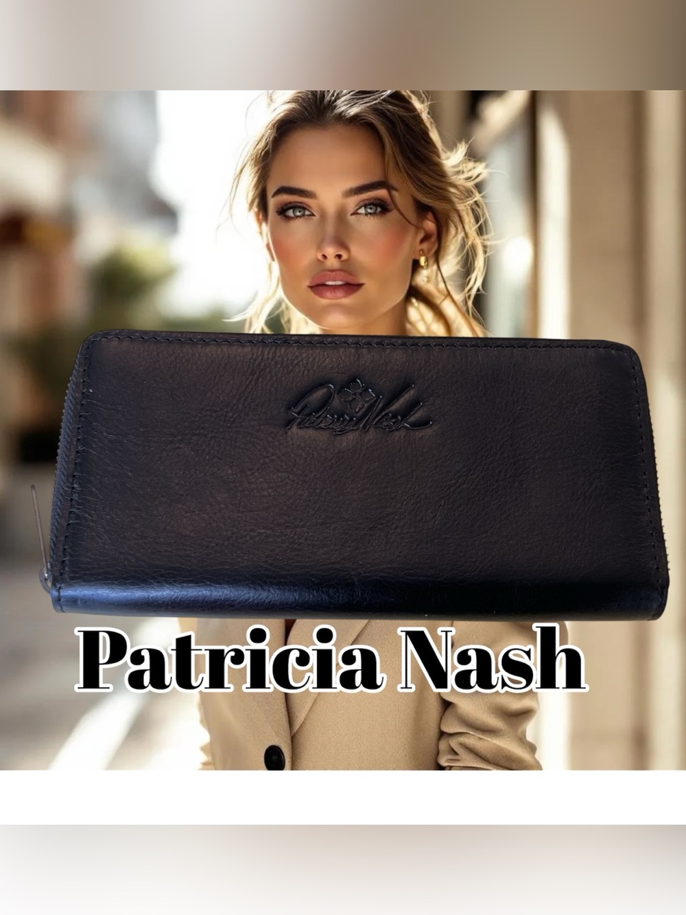 Patricia Nash Black Leather Wallet